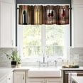 thumbnail image 3 of Wine Kitchen Curtains Valance, Rustic Grape Themed Curtains Farmhouse Fruit Barrels Wall Vintage Winery Art Rod Pocket Window Valance, for Bedroom Living Room Cafe 1 Panels W54xL18in, 3 of 6