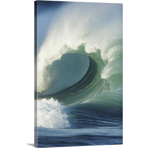 Great BIG Canvas | "Hawaii, Oahu, North Shore, Waimea Bay, Wild And Crashing Shorebreak" Canvas Wall Art - 16x24
