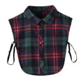 thumbnail image 2 of Women's Detachable Fake Collar, Plaid & Denim Styles, Pointed Shirt Collar, Adjustable Back Ties, Layering Accessory, Sweaters, Blouses, Casual Daily Wear K One Size, 2 of 3