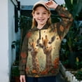 thumbnail image 3 of COEQINE Girls Quarter Zip Sweatshirt Tops, Long Sleeve Loose Fit Sweatshirt Pullover, Printed Fashion Top for Kids Teens Ages 11-12 Machine Wash, Giraffe Flower Green, 3 of 7