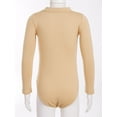 thumbnail image 4 of Zaldita Kids Girls Ballet Dance Gymnastics Fleece Leotard Long Sleeve Nude Bodysuit Athletic Biketard Top Mock Neck 12-13, 4 of 7