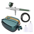 thumbnail image 1 of Multi-functional Airbrush Kit with Compressor Handheld Air Brush Set Dual-Action 5-level Adjustable Pressure Max.25PSI with 3pcs Paint Cups for Painting Craft Model Coloring Nail Art Make, 1 of 7