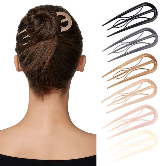 AWAYTR French Hair Pin, Multicolor, 6pcs