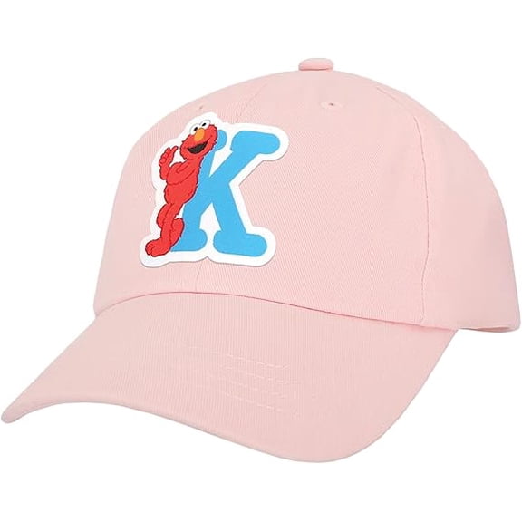 Sesame Street Elmo & Abby Kids Toddler Cap with Initial, Toddler Boys Hat, Youth Girl Baseball Cap, Cute Toddler Baseball Cap