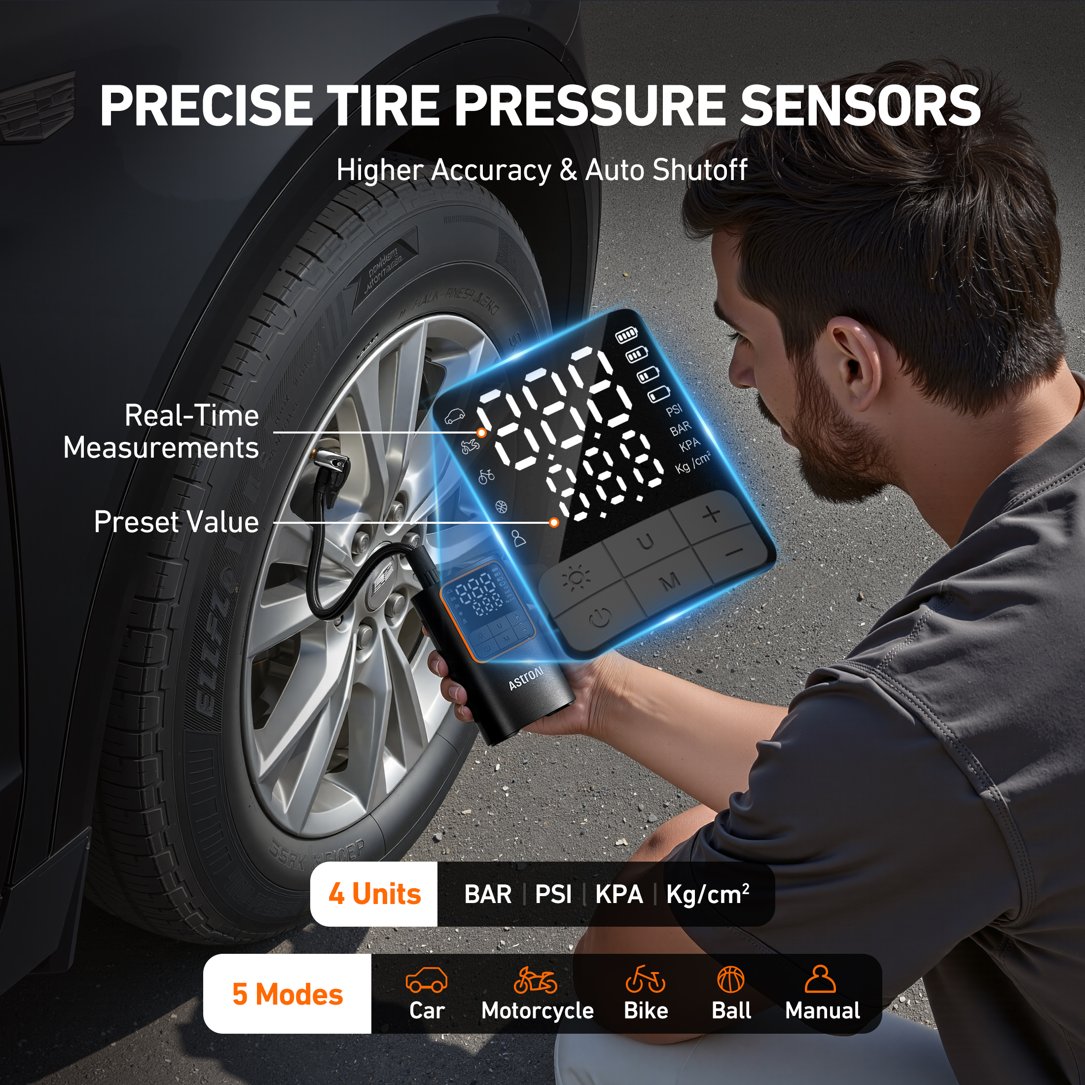AstroAI L7Pro Cordless Tire Inflator 150PSI photo 8