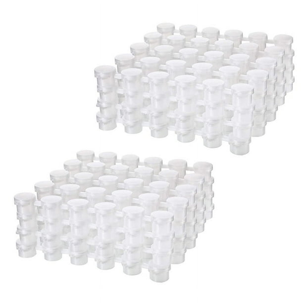 48 Tiras 2 Ml Tiras de Pintura Vacías Macetas para Vasos de Pintura Recipientes de Almacenamiento Transparentes Pintura Suministros para Manualidades 144 Macetas En Total