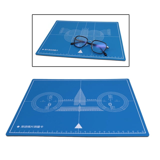gafas de dos cara, ajuste progresivo, tarjeta de prueba, herramienta de reparación de medición de ángulo de apertura externa para tienda óp , Prueba de lentes, Los 30x22cm Salvador tarjeta de prueba de lentes