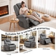 thumbnail image 6 of JMYMRY Recliner Chair with Heat and Massage, PU Leather, Adjustable Angle, Cup Holder, Side Pocket and USB Charge Port for Living Room, Grey, 6 of 9