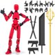 thumbnail image 1 of T13 Action Figure Robot,Stikbot Toys with Weapon Accessories, Titan 13 Action Figure, The Toys That Children Hope To Have (Red), 1 of 5