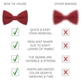 thumbnail image 3 of Red Bow Tie for Men Cute Pretied Red Bow Ties Colored Line Fabric Adjustable Pre tied Unisex Deep Dark Red Bow Tie for Men's Boys Women in shop Bow Tie House (Large, Red), 3 of 5