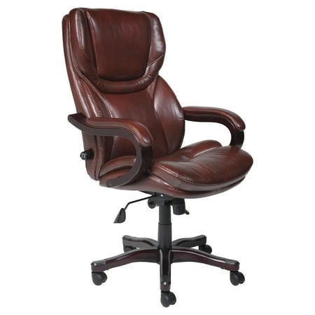 Office Chair: Serta Big & Tall Executive Chair - Redwood Leather