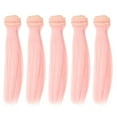thumbnail image 1 of Uxcell 15cm Mechas de cabello para muñecas, 5 piezas de pelucas de muñeca de cabello sintético lacio, Rosa, 1 of 5