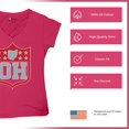 thumbnail image 6 of Ohio Shield Women's V-Neck T-shirt Football Fan Game Day Tailgate Midwest Underdog, 6 of 7