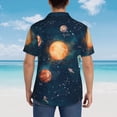 thumbnail image 4 of Sikiie Solar System And Planets Print Men's Hawaiian Shirt, Summer Beach Button Pocket Short Sleeve T-Shirt,XX-Large, 4 of 7