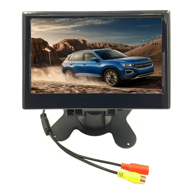 Monitor de marcha atrás para automóvil de 7 pulgadas, 12 a 24 V, gran angular de 170 grados, LCD en color, entrada de video bidireccional HD para camiones, remolques, furgonetas, vehículos,