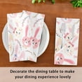 thumbnail image 3 of Coolnut Set of 6 Cute Bunnies with Flowers Napkins Cloth Napkins 20"x20", Washable Polyester Dinner Napkins for Parties, Wedding, Restaurant, 3 of 6