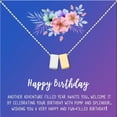 thumbnail image 2 of Anavia Happy Birthday Gifts Stainless Steel Fashion Necklace Birthday Card Jewelry Gift for Her, Birthday Gift for Friend-[Silver and Gold Double Cube, Blue-Purple Gift Card], 2 of 4