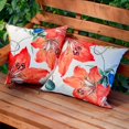 thumbnail image 4 of 2 Pack Oudtdoor Throw Pillow Covers 18x18, Summer Decorative Square Pillow Covers for Home Sofa Couch Bedroom Garden Balcony Hallway Decor (Orange Floral, 16x16), 4 of 6