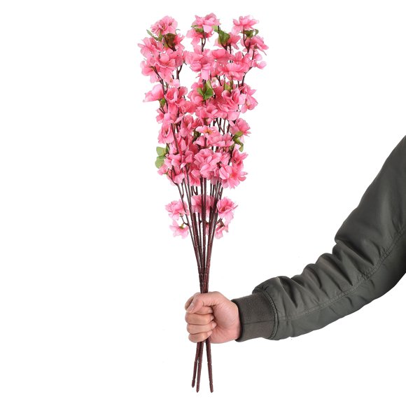 Rama de flor de durazno grande simulada ANGGREK flor de Decoración del hogar 65 cm
