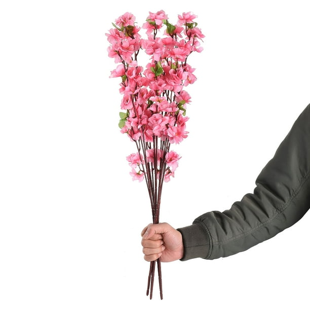 Rama de flor de durazno grande simulada ANGGREK flor de Decoración del hogar 65 cm