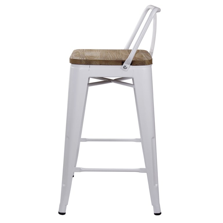 GIA Design Group 24 Inch Counter Height Low Back Metal Stool with