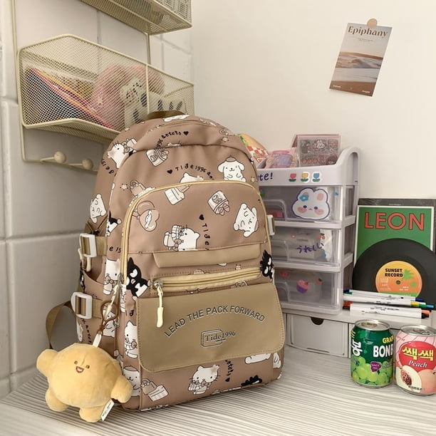 Pompón Kawaii Sanrio para la familia, Bolsa Escolar Purin BadBadtz Maru para estudiantes femeninas, escuela secundaria y secundaria, novedad de 2023
