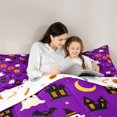 thumbnail image 5 of Homewish Halloween Witch Ghost 7-Piece Twin Bedding,Jack O Lantern House Pattern Bedding Comforter Set,Violet Black,Halloween Reversible, 5 of 8