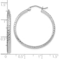 thumbnail image 4 of 10K White Gold Diamond-Cut 2.8X30mm Hollow Hoop Earrings (Width 2.8) (Length 30) - Jbsp, 4 of 5