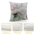 thumbnail image 4 of GOSMITH  Flower Throw Pillow Cushion Cover, Floral Pink Roses Tulips Abstract Garden Leaves with Petals and Buds Detailed Print Image, Decorative Square Accent Pillow Case White, 4 of 5