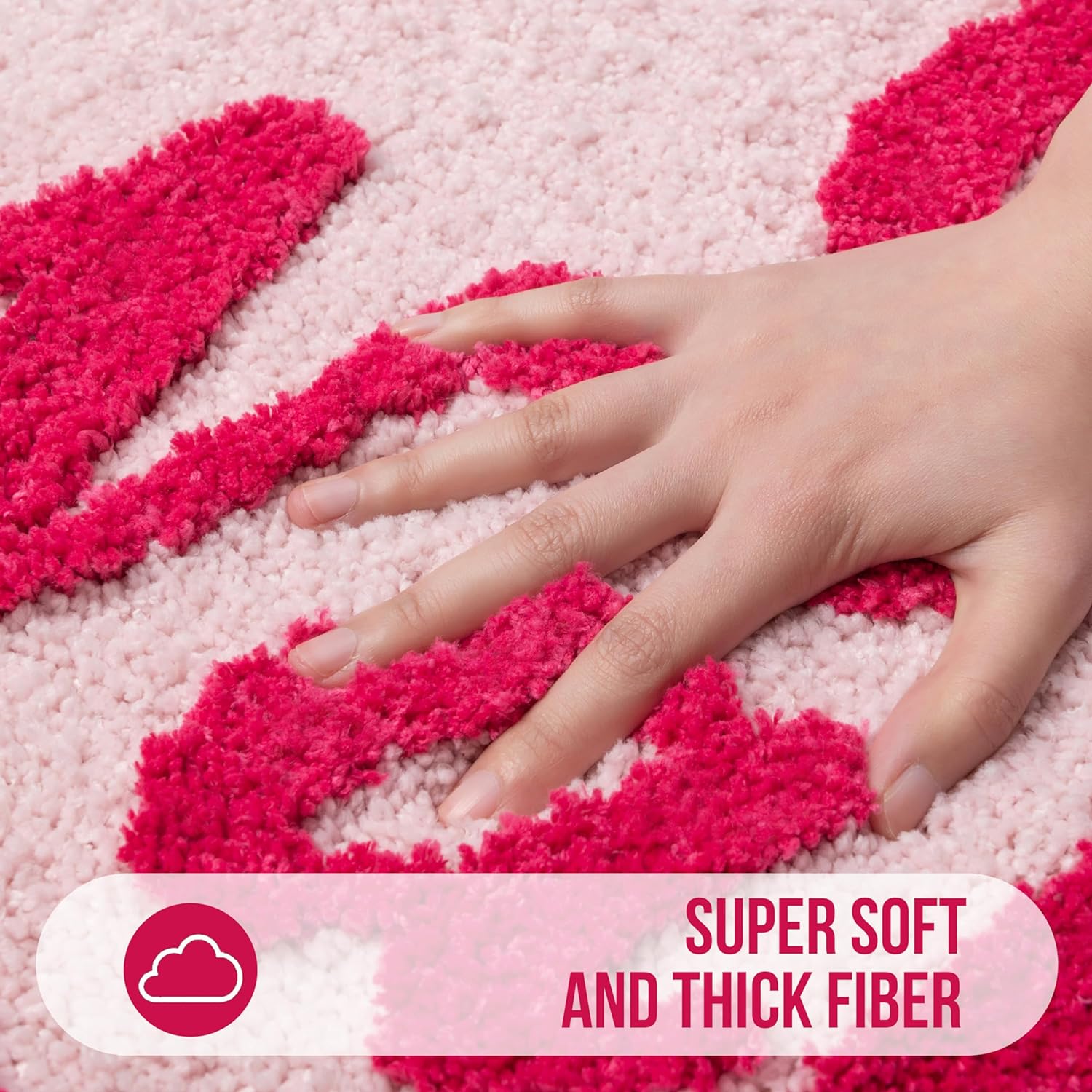 Get Naked Bath Mat 32x20,Non Slip Bathroom Rugs,Cute Soft Bath-Mat for Bathroom,Machine Washable Bath Rugs,Water Absorbent Bathroom Mats with Fluffy Microfiber,Pink