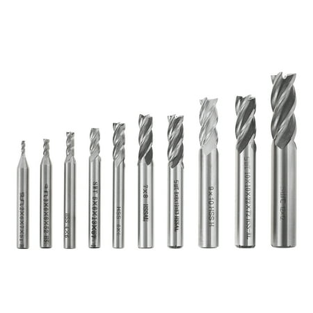 

Titanium-plated 4 Flutes HSS End Mill Straight Shank Milling Cutter Slot Drill Bit 2-12mm