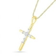 thumbnail image 2 of 0.75 Carat VS1 Round Cut Natural Diamond Accents Latest Design Religious Cross Necklace for Women Solid 14K Yellow Gold With 18 inches chain, 2 of 3