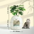 thumbnail image 2 of Toytexx Cat Litter Box, Handwoven Rattan Cat House Enclosure with Artificial Plants, Enclosed Cat Planter Litter Box (White), 2 of 7