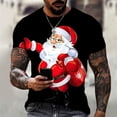 thumbnail image 3 of Camisetas de disfraz de Papá Noel con estampado 3D de árbol de Navidad y muñeco de nieve para hombre y mujer, ropa de calle con cuello redondo, camisetas Harajuku para niños, 3 of 4