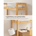 thumbnail image 3 of SONGMICS Mueble para Inodoro, Estante sobre Inodoro, Estantería de 3 Niveles, Estante Ajustable, Verde Bosque, 3 of 5