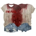 thumbnail image 3 of Chemise Décontractée Imprimée pour Femmes Col Rond Manches Courtes Mignonne Hauts d'Été pour Femmes Chandail T-Shirt, 3 of 3