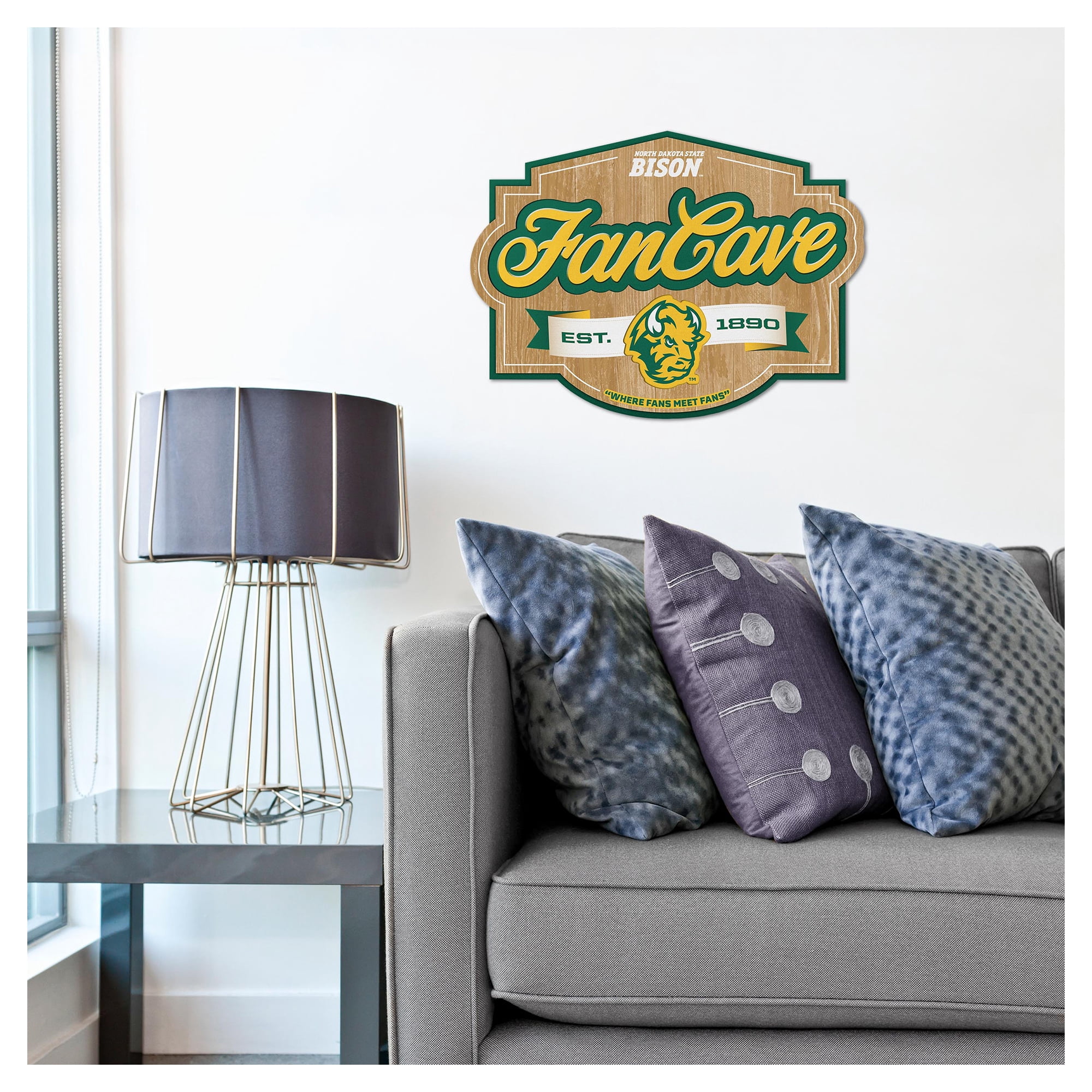 IDNA NDSU Bison 12.5" x 17" Fan Cave Sign