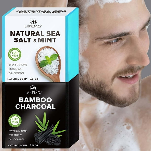 Jabón de colonia para hombre | barra perfumada para baño y cuerpo | control de aceite para lavado facial | nutre la piel | limpieza profunda de poros | jabón de manos | paquete de 100g x 2