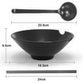 thumbnail image 2 of 6-Piece Ramen Bowl Set With 1000 Ml Filling Quantity - Traditional Japanese Crockery Set With Chopsticks And Spoon In Black High Quality, 2 of 4