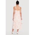 thumbnail image 3 of Women's Floral Sweetheart Neckline Lace Up Back Midi Dress, 3 of 3