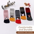 thumbnail image 3 of AMITOFO Toe Socks Women Cute Cat Socks Teen Girls Five Finger Cotton Running Ankle Socks,5 Pairs, 3 of 10