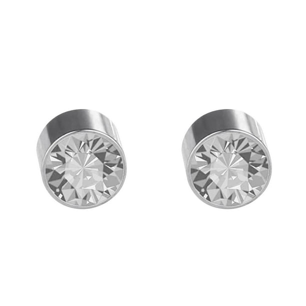SGACAI Pendientes de adelgazamiento con acupresión magnética de cristal, pendientes de botón falsos redondos sin perforaciones, pendientes de botón magnéticos de drenaje linfático