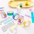 thumbnail image 6 of ZOURIH 2 Rolls Holographic Tape 5m/196.8in Assorted Colored Tape Decorative Tape Prismatic Glitter Tape Hoops for DIY Arts Crafts Decoration Scrapbooking Gifts Wrapping,, 6 of 6