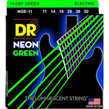 HI-Def Neon™ - Green Colored Electric Guitar Strings Nickel-plated: Heavy 11-50