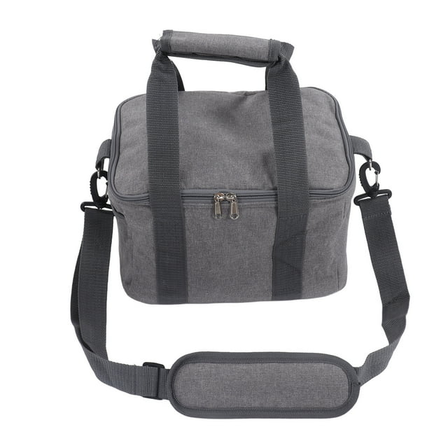 YUMILI Bolsas Más Frescas Tela Oxford Aislada Correas Retráctiles Bolsa con Cremallera De Doble Extremo De Enfriamiento Impermeable De Gran Capacidad (Gris)
