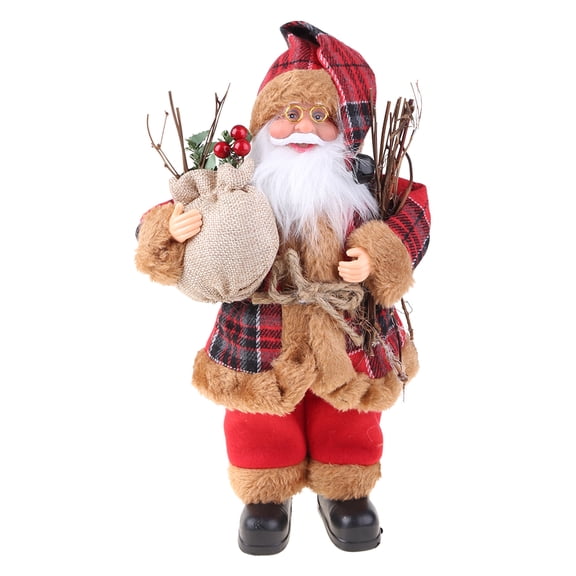 30cm 11.8'' Tall Standing Santa Clau Statue Multicolor Optional Plastic Figurine