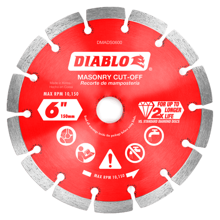 

Diablo-DMADS0600 6in. Diamond Segmented Cut-Off Discs for Masonry