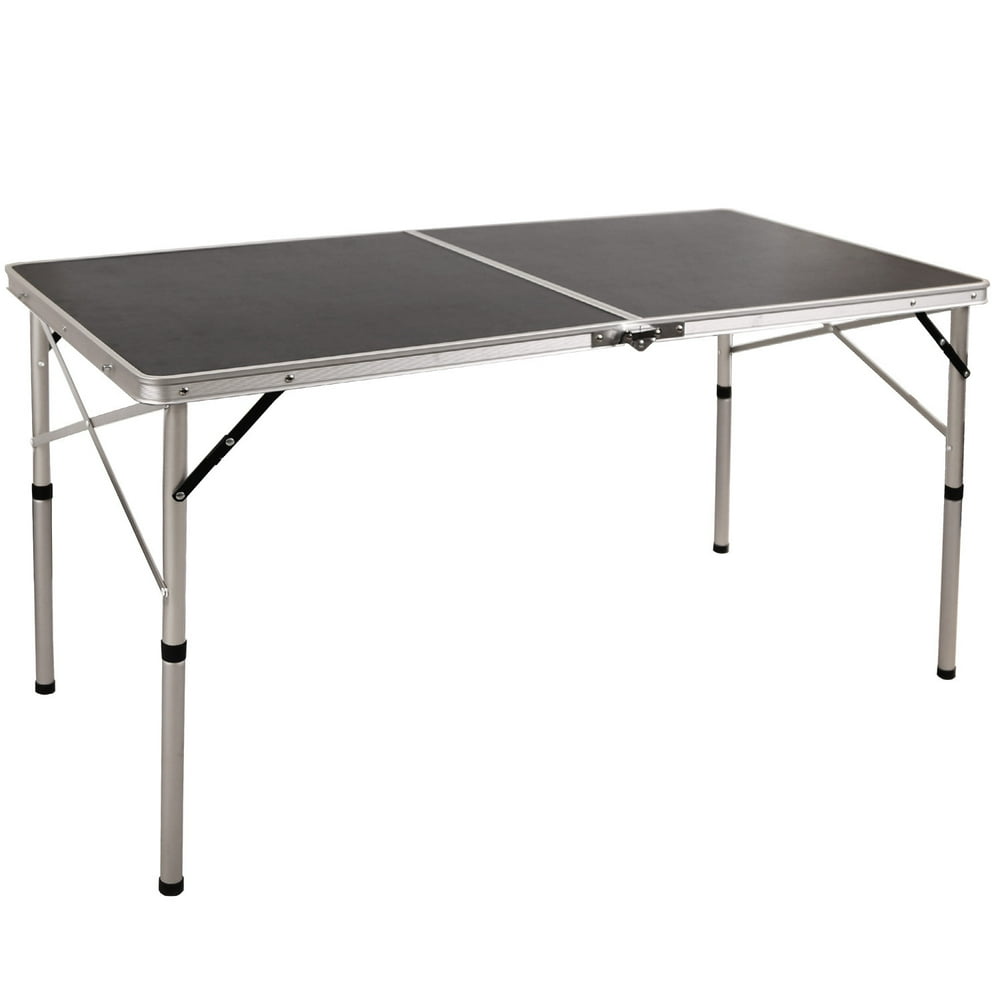 REDCAMP 4 Foot Folding Table with Adjustable Height Legs, Lightweight Portable Picnic Table for 