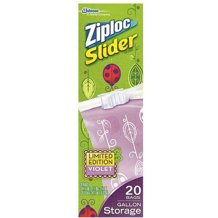 ziploc gallon violet slider count colored bags storage