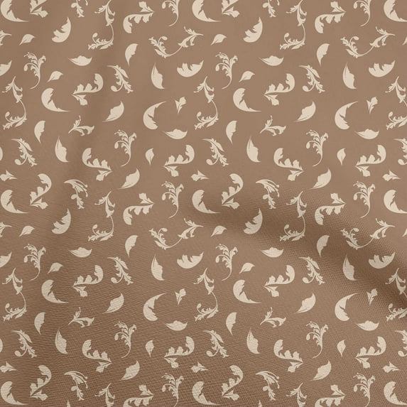 oneOone Cotton Poplin Twill Brown Fabric Damask Quilting Supplies Print Sewing Fabric By The Yard 56 Inch Wide